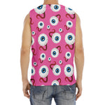 Human Eyeball Pattern Print Men's Fitness Tank Top