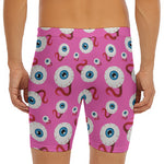 Human Eyeball Pattern Print Men's Long Boxer Briefs