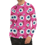 Human Eyeball Pattern Print Men's Long Sleeve Rash Guard