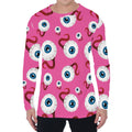 Human Eyeball Pattern Print Men's Long Sleeve T-Shirt