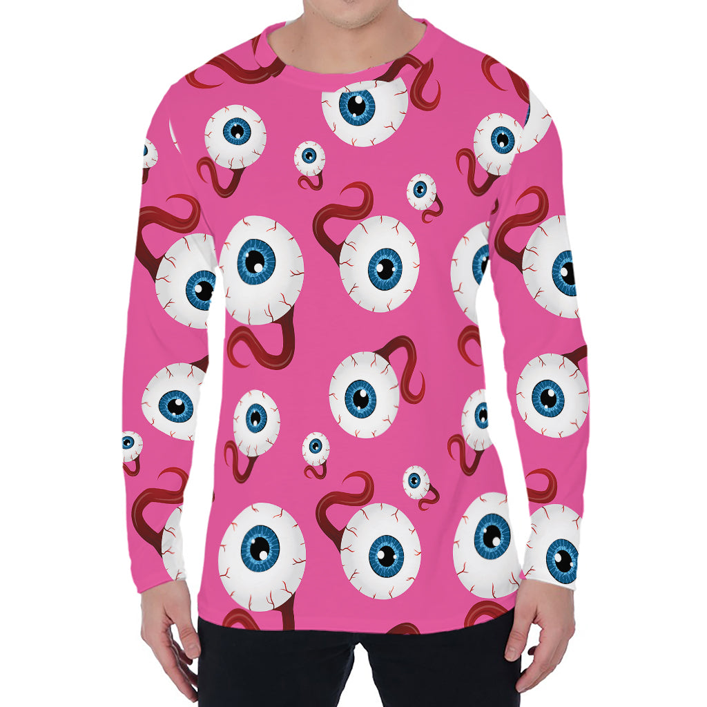 Human Eyeball Pattern Print Men's Long Sleeve T-Shirt