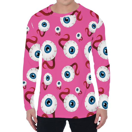 Human Eyeball Pattern Print Men's Long Sleeve T-Shirt
