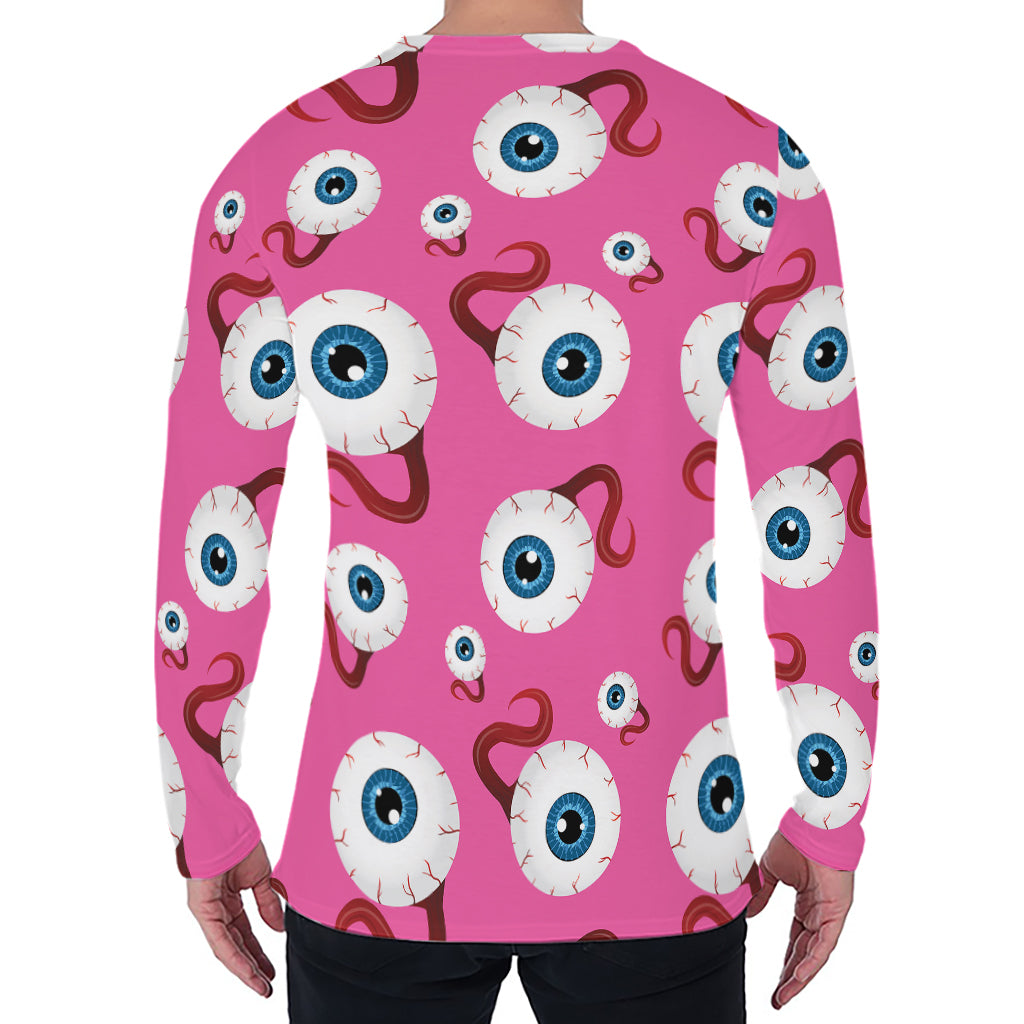 Human Eyeball Pattern Print Men's Long Sleeve T-Shirt