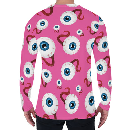 Human Eyeball Pattern Print Men's Long Sleeve T-Shirt