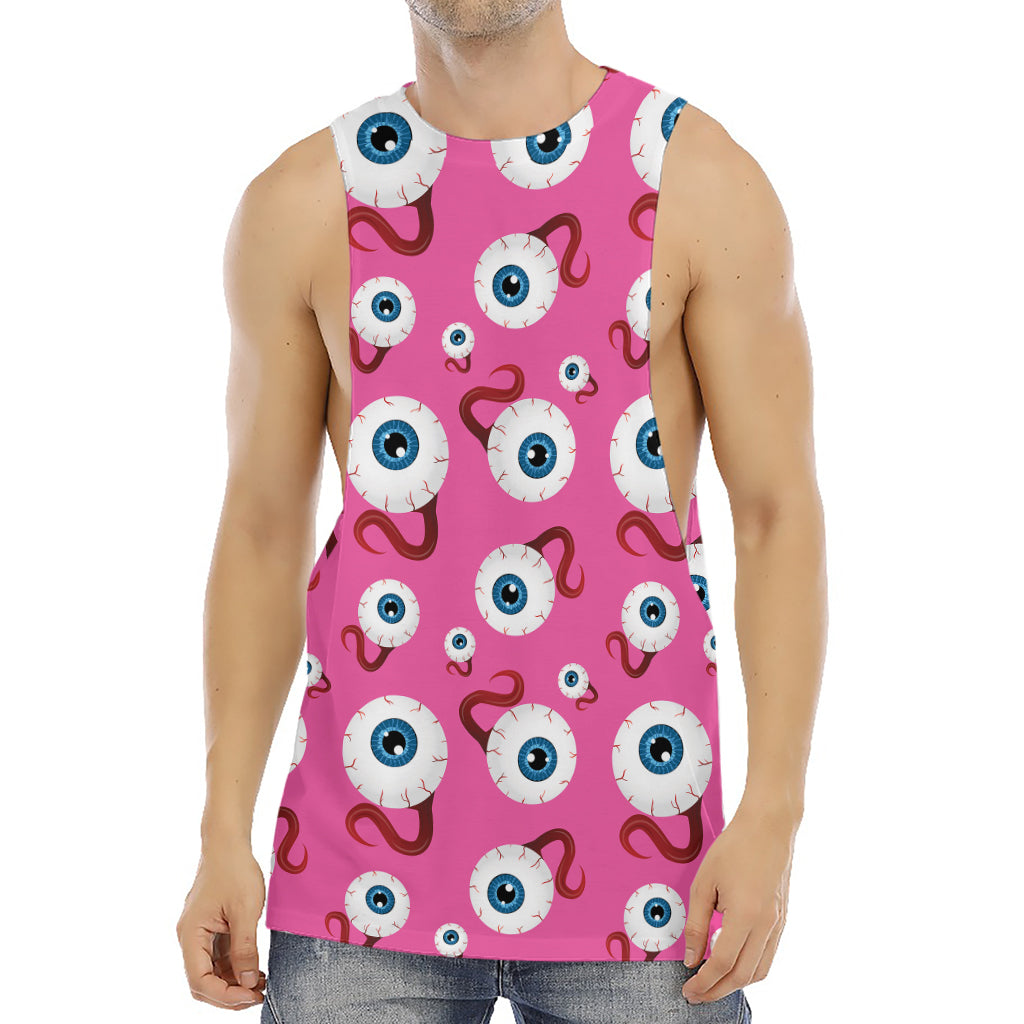 Human Eyeball Pattern Print Men's Muscle Tank Top