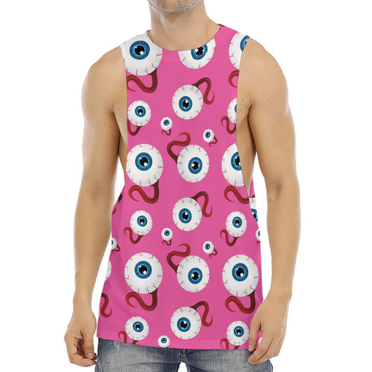 Human Eyeball Pattern Print Men's Muscle Tank Top