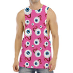 Human Eyeball Pattern Print Men's Muscle Tank Top