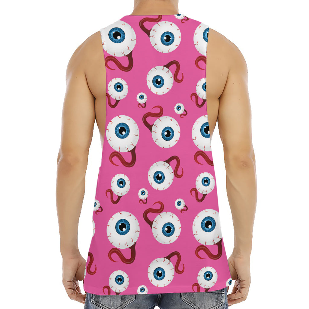 Human Eyeball Pattern Print Men's Muscle Tank Top