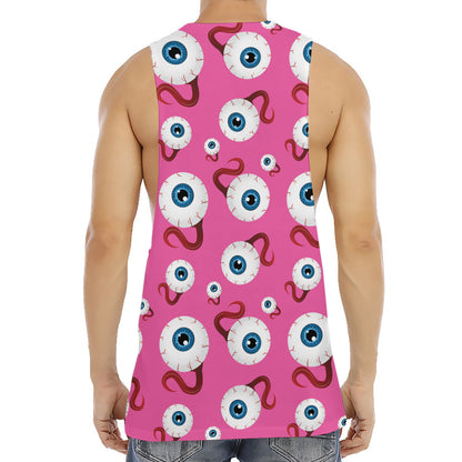 Human Eyeball Pattern Print Men's Muscle Tank Top