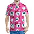 Human Eyeball Pattern Print Men's Polo Shirt