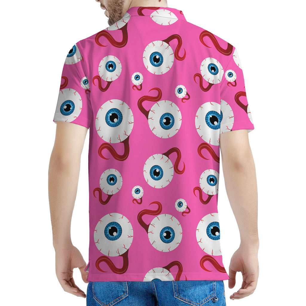 Human Eyeball Pattern Print Men's Polo Shirt