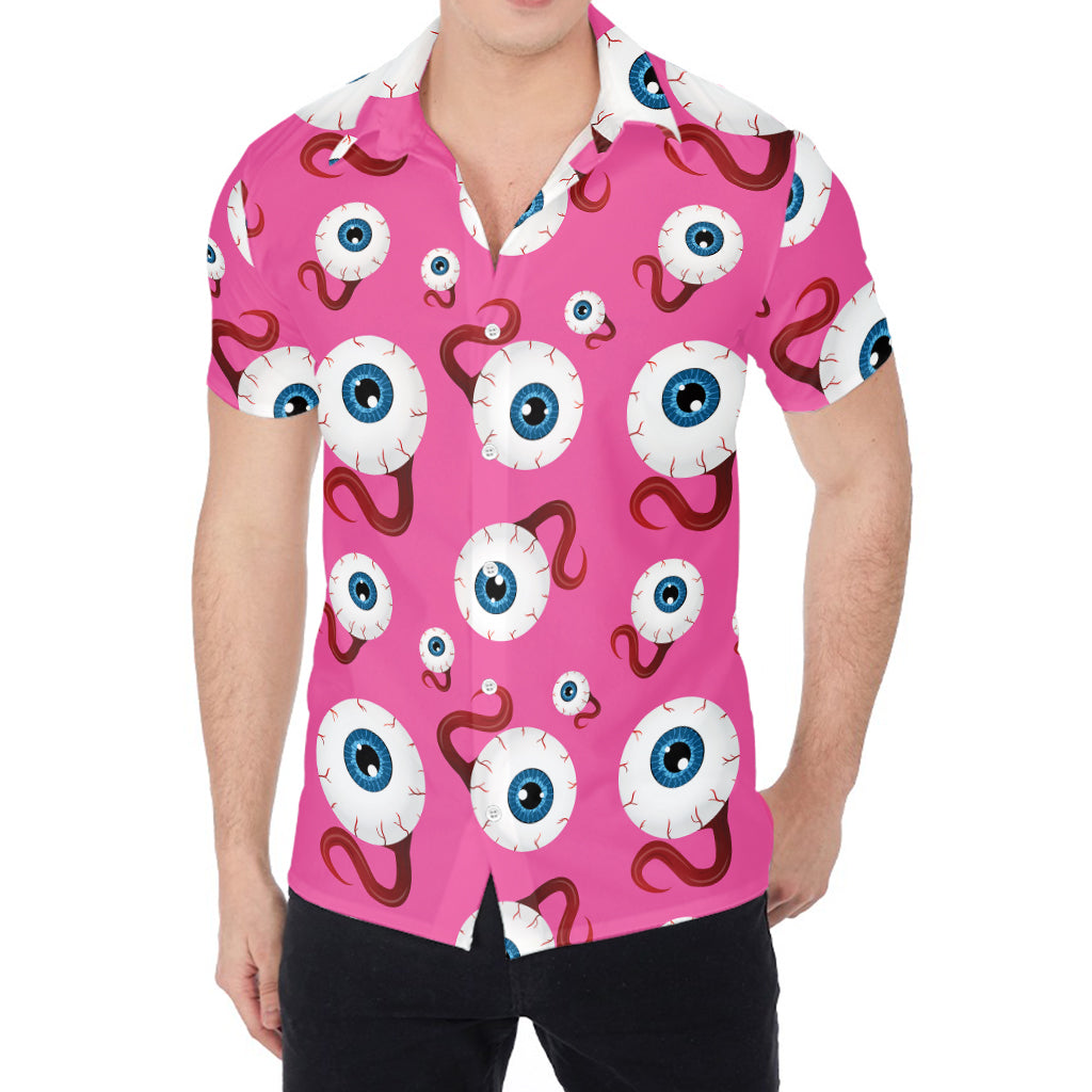 Human Eyeball Pattern Print Men's Shirt