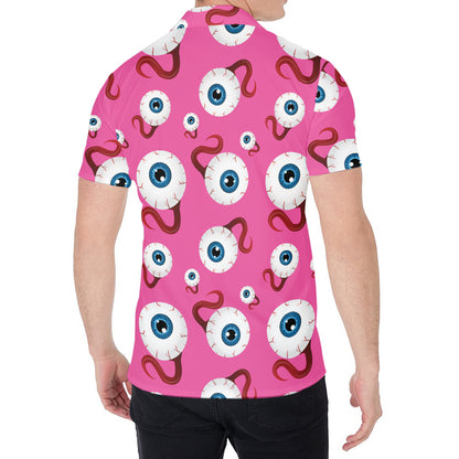Human Eyeball Pattern Print Men's Shirt
