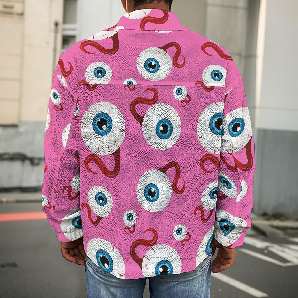 Human Eyeball Pattern Print Men's Shirt Jacket
