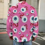 Human Eyeball Pattern Print Men's Shirt Jacket