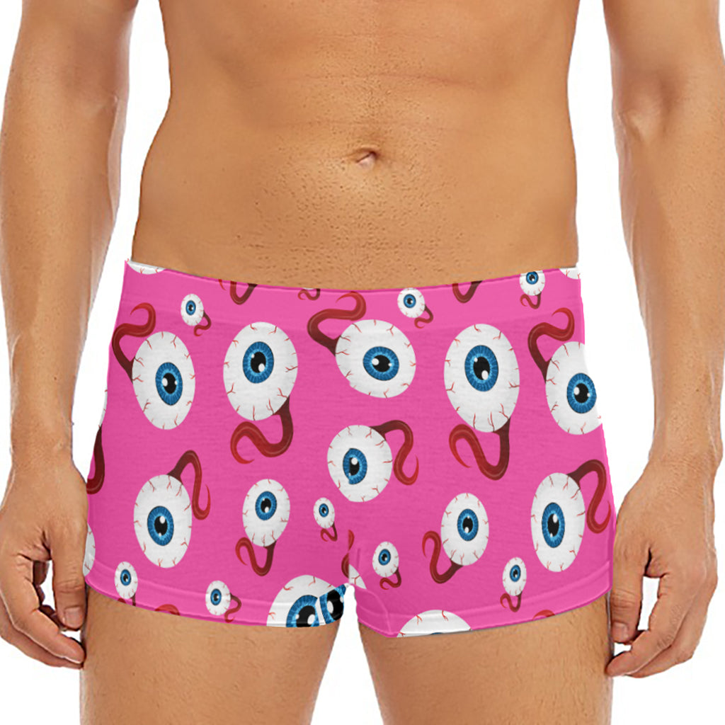 Human Eyeball Pattern Print Men's Short Boxer Briefs