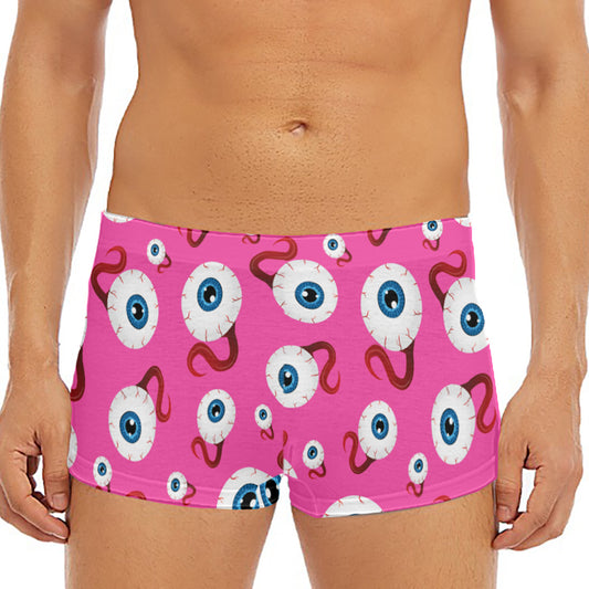 Human Eyeball Pattern Print Men's Short Boxer Briefs