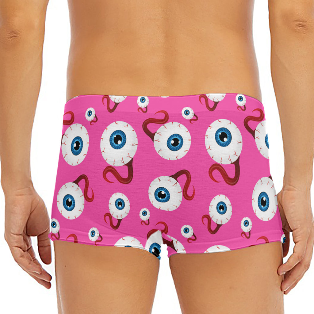 Human Eyeball Pattern Print Men's Short Boxer Briefs