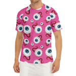 Human Eyeball Pattern Print Men's Short Sleeve Rash Guard