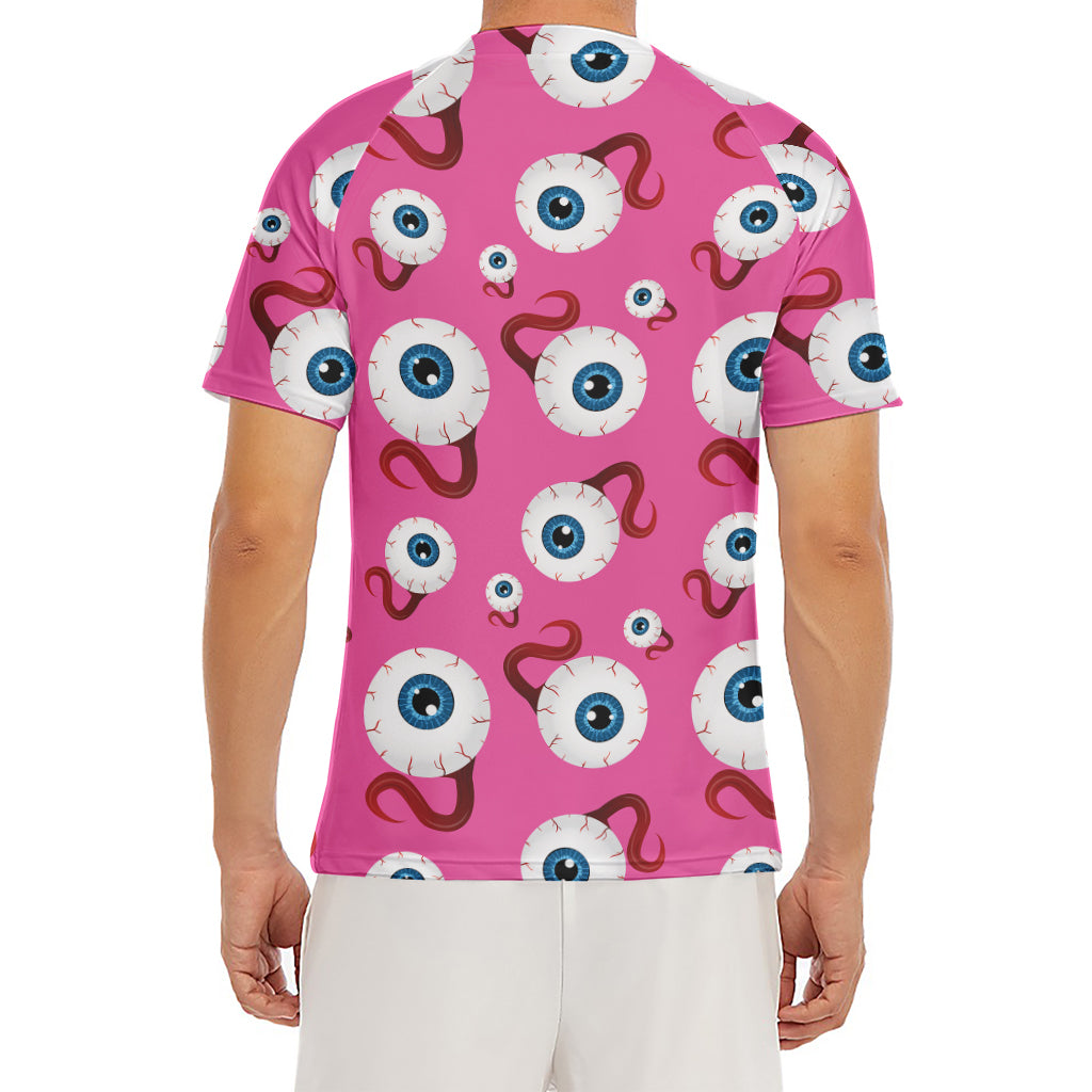 Human Eyeball Pattern Print Men's Short Sleeve Rash Guard