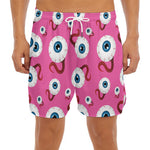 Human Eyeball Pattern Print Men's Split Running Shorts