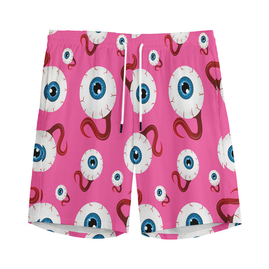 Human Eyeball Pattern Print Men's Sports Shorts