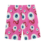 Human Eyeball Pattern Print Men's Sports Shorts
