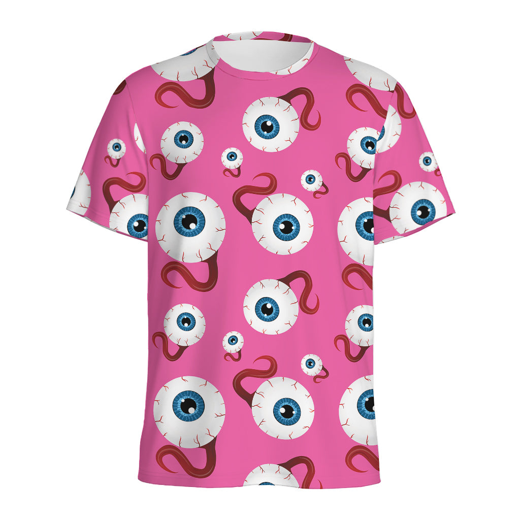Human Eyeball Pattern Print Men's Sports T-Shirt
