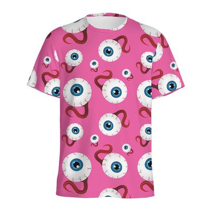 Human Eyeball Pattern Print Men's Sports T-Shirt