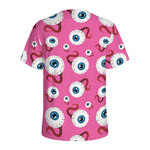 Human Eyeball Pattern Print Men's Sports T-Shirt