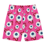 Human Eyeball Pattern Print Men's Swim Trunks