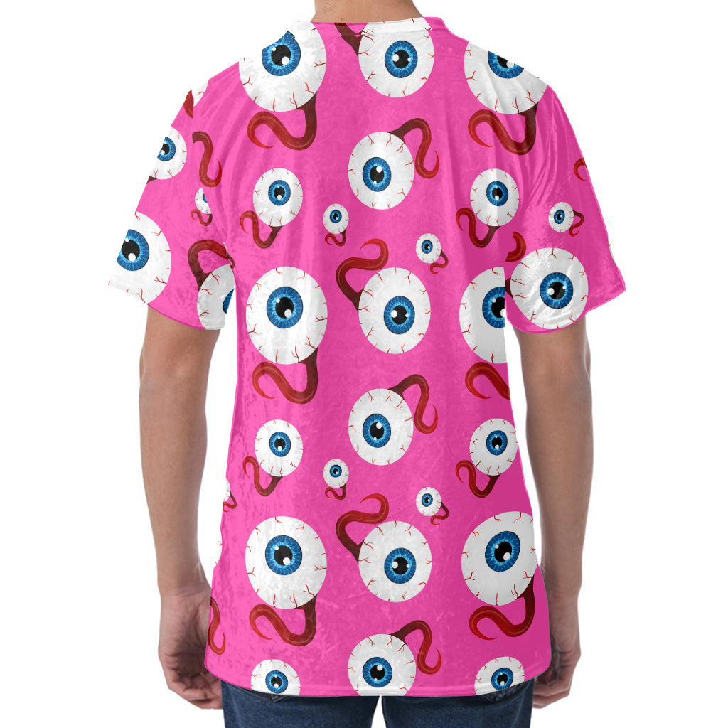 Human Eyeball Pattern Print Men's Velvet T-Shirt