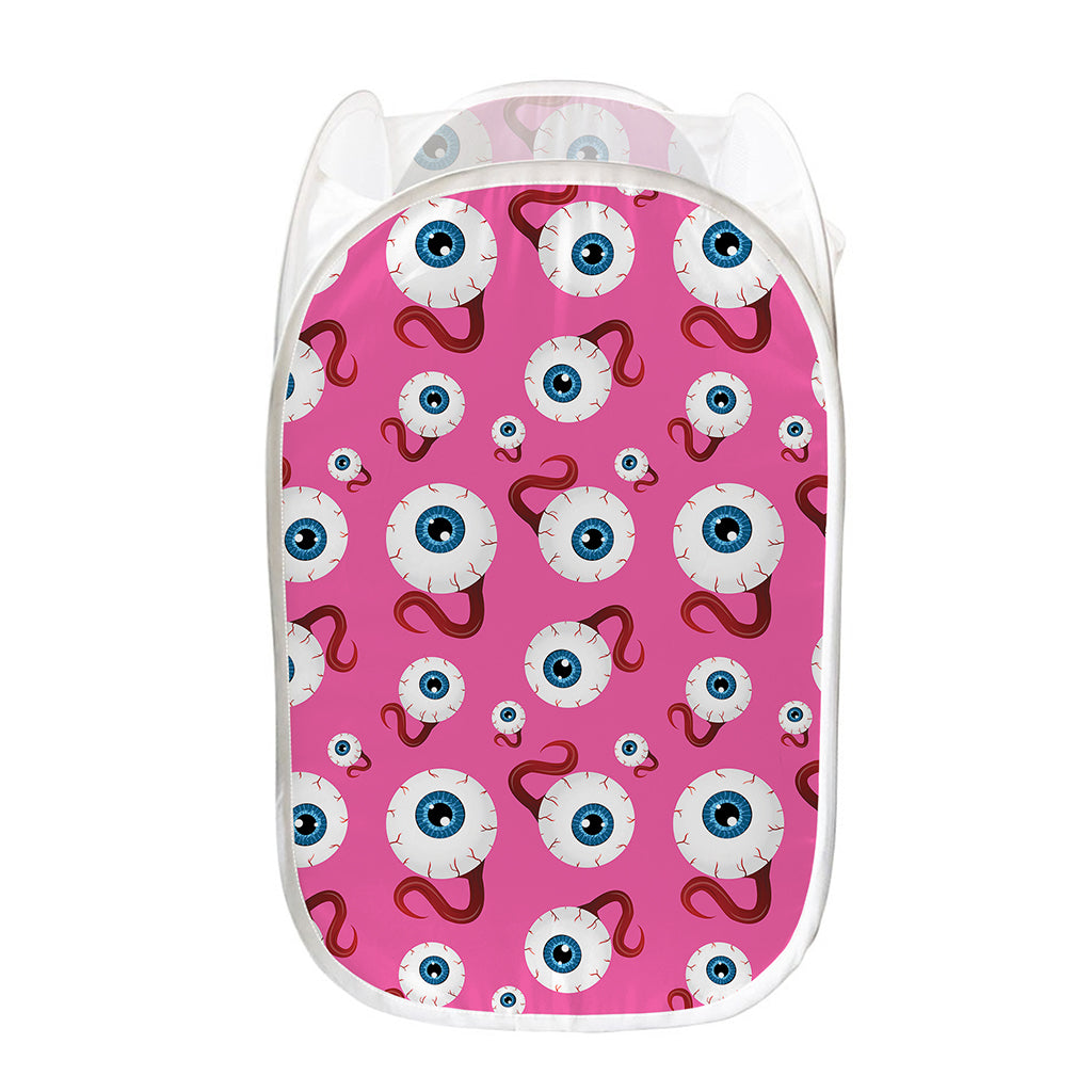 Human Eyeball Pattern Print Mesh Laundry Hamper