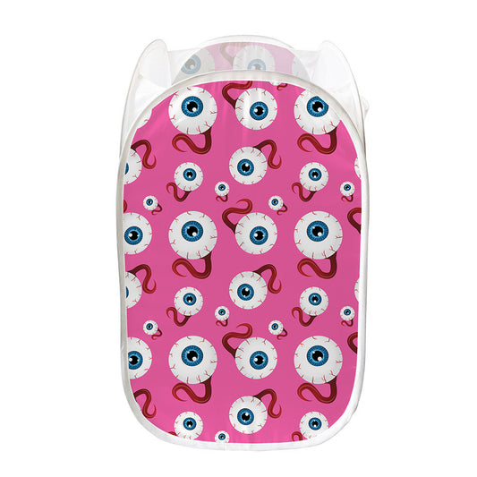 Human Eyeball Pattern Print Mesh Laundry Hamper