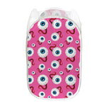 Human Eyeball Pattern Print Mesh Laundry Hamper