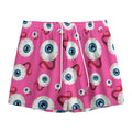 Human Eyeball Pattern Print Mesh Shorts