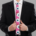 Human Eyeball Pattern Print Necktie