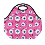 Human Eyeball Pattern Print Neoprene Lunch Bag