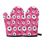 Human Eyeball Pattern Print Oven Mitts