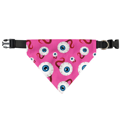 Human Eyeball Pattern Print Over The Collar Dog Bandana