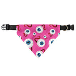 Human Eyeball Pattern Print Over The Collar Dog Bandana