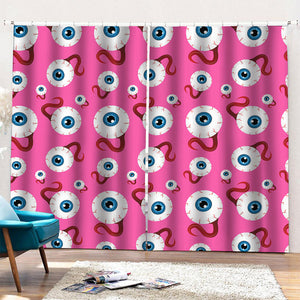 Human Eyeball Pattern Print Pencil Pleat Curtains