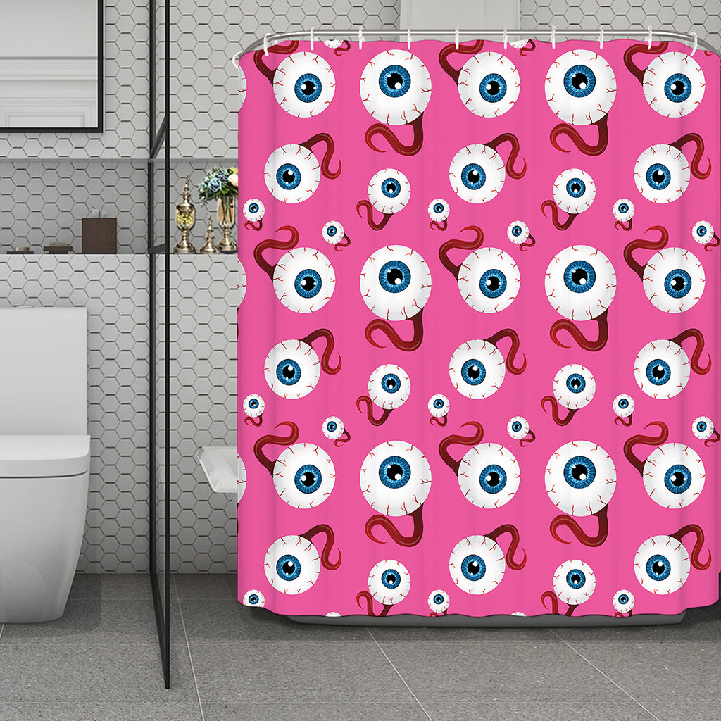 Human Eyeball Pattern Print Polyester Shower Curtain