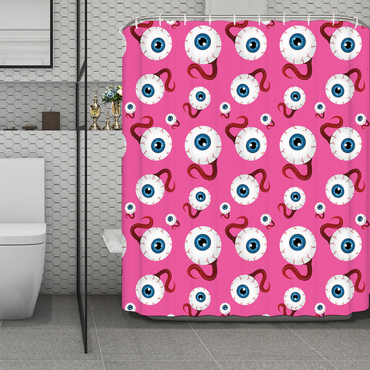 Human Eyeball Pattern Print Polyester Shower Curtain
