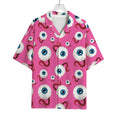 Human Eyeball Pattern Print Rayon Hawaiian Shirt