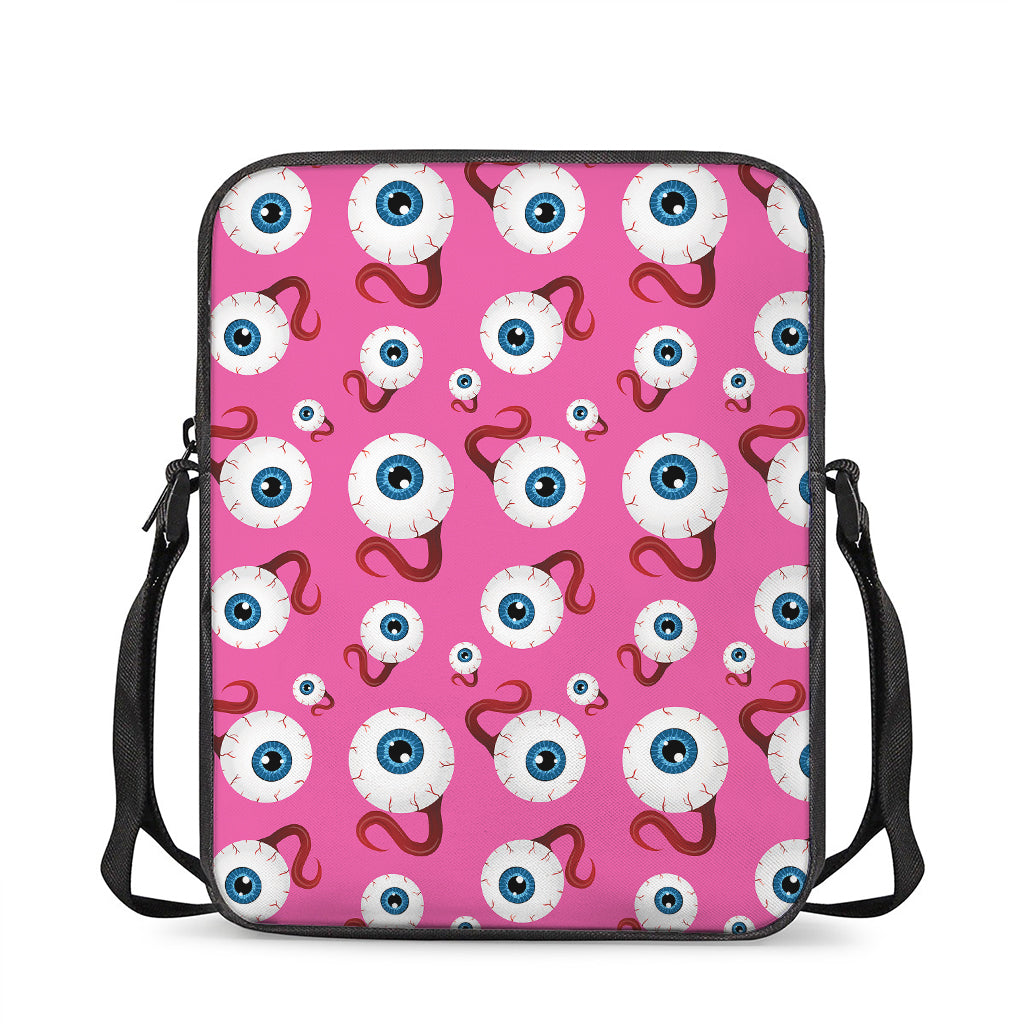Human Eyeball Pattern Print Rectangular Crossbody Bag