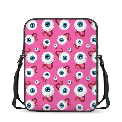 Human Eyeball Pattern Print Rectangular Crossbody Bag