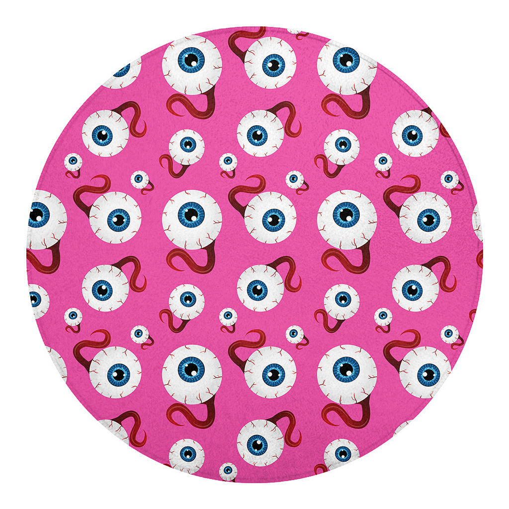 Human Eyeball Pattern Print Round Blanket