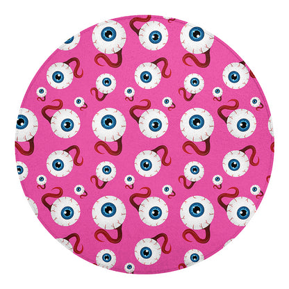 Human Eyeball Pattern Print Round Blanket