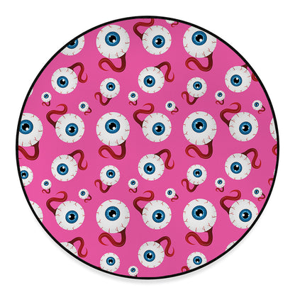 Human Eyeball Pattern Print Round Floor Mat